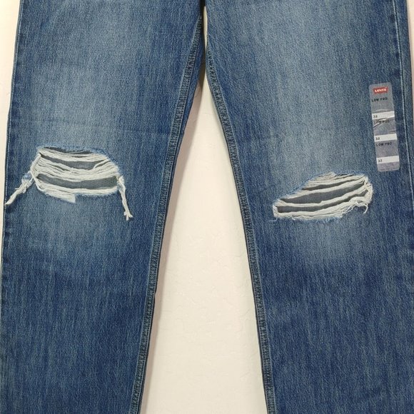 Levi's Low Pro Mid Rise Women's Jean's Size 32 (35" Waist) Factory Distressed - Picture 4 of 12